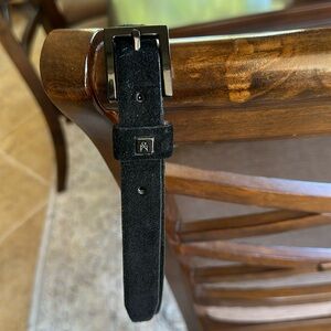 Black Italian suede calf, skin belt size small